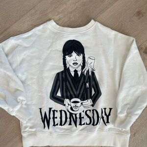 Zara Cream Wednesday Graphic Top